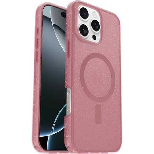 Otterbox Coque Symmetry Series Clear MagSafe pour iPhone 16 Pro Max, Antichoc, Anti-Chute, Fine, supporte 3X Plus de Chutes Que la Norme Militaire, Transparent/Rose
