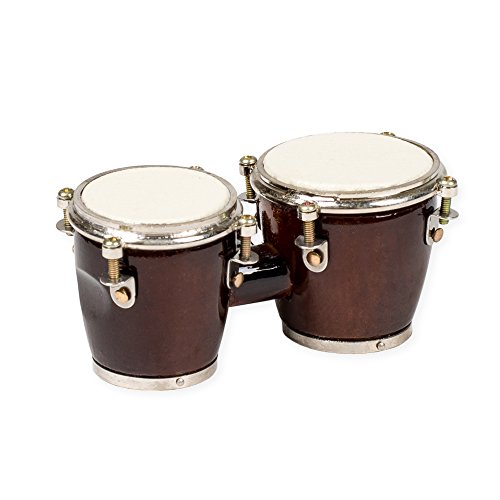Bongo Drum Miniature Replica Mahogany Tone 2.75 x 1.5 Resin Refrigerator Magnet - Thumbnail 4