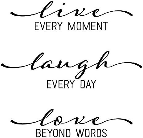 Live Every Moment Laugh Every Day Love Beyond Words 4.8"H x 5"W Vinyl Sticker