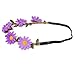 Honbay 5PCS Daisy Flower Headband Bohemian Flower Crown Floral Headband with Elastic Ribbon