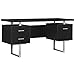 Monarch Specialties Cappuccino Hollow-Core/Silver Metal Office Desk, 60-Inch