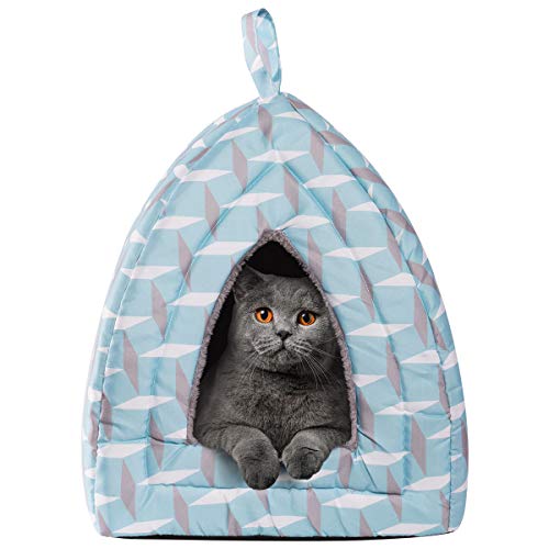 Hollypet SelfWarming 2 in 1 Foldable Comfortable Triangle Cat Bed Tent