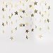 Whaline Glitter Star Paper Garland Gold Sparkling Star Bunting Banner Reflective Paper Streamers Twinkle Star Hanging Decoration for Wedding Christmas Birthday Baby Shower Party Holiday, 52 Feet