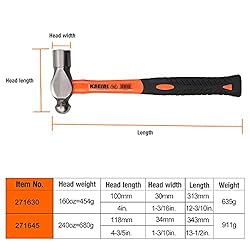 KSEIBI 271645 Ball Pein Hammers with Fiberglass