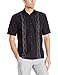 Cubavera Men's Tuck with Geometric Detail Short Sleeve Woven Shirt