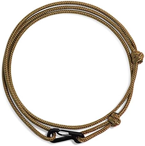 WUE Mens Bracelet Handmade with Paracord Rope and Steel Carabiner Adjutable Knots - Made in USA