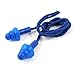 uxcell Silicone Outdoors Swim Earplugs Hearing Protection Corded Blue w Storage Case