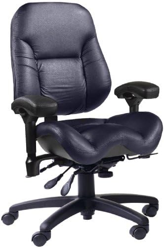BodyBilt J2502 Indigo Ultraleather High Back Task Ergonomic Chair with Arms, 22" Length x 21.50" Width Backrest, 23" Width Seat, Grade 4