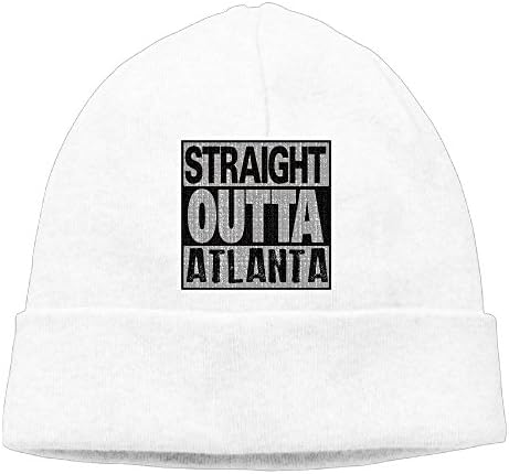 Mens Wool Fashion Caps Straight Outta Atlanta Cotton Beanies Hats White