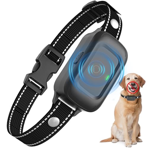 Anti Barking Collars, Dog Collar with Ultrasonic&Beep&Vibration Modes,Non-Shock Anti Barking Device for Medium Large Dog,IPX7 Waterproof,Rechargeable Stop Barking Dog Deterrent Device