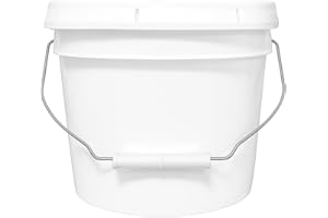 MKS PLASTICS 2 Gallon Bucket & Lid -70 Mil -All Purpose Pail - Made in The USA - Muli-Purpose - Food Grade - Contains No BPA Plastic - Recyclable (White, 1)