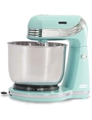 Dash Stand Mixer (Electric Mixer for Everyday Use): 6 Speed Stand Mixer with 3 qt Stainless Steel Mixing Bowl, Dough Hooks & Mixer Beaters for Dressings, Frosting, Meringues & More - Aqua