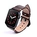 Smart Watch Bands,SLIFTER 42mm Vegetable Tanned Leather Watch Strap for iWatch Series 3 Dark Brown Black Adaptor