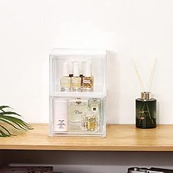 Yieach 2 Pack Stackable Makeup Organizer Storage