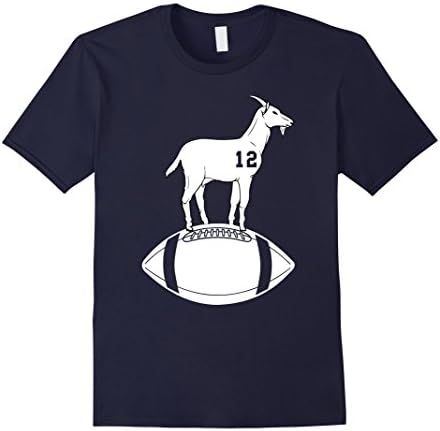 Mens Number 12 Goat Shirt - The Greatest Of All Time Large Navy