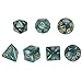 EBOOT 7-Die Polyhedral Dice Compatible with DND Dice Set Dungeons and Dragons with Black Pouch (Green)