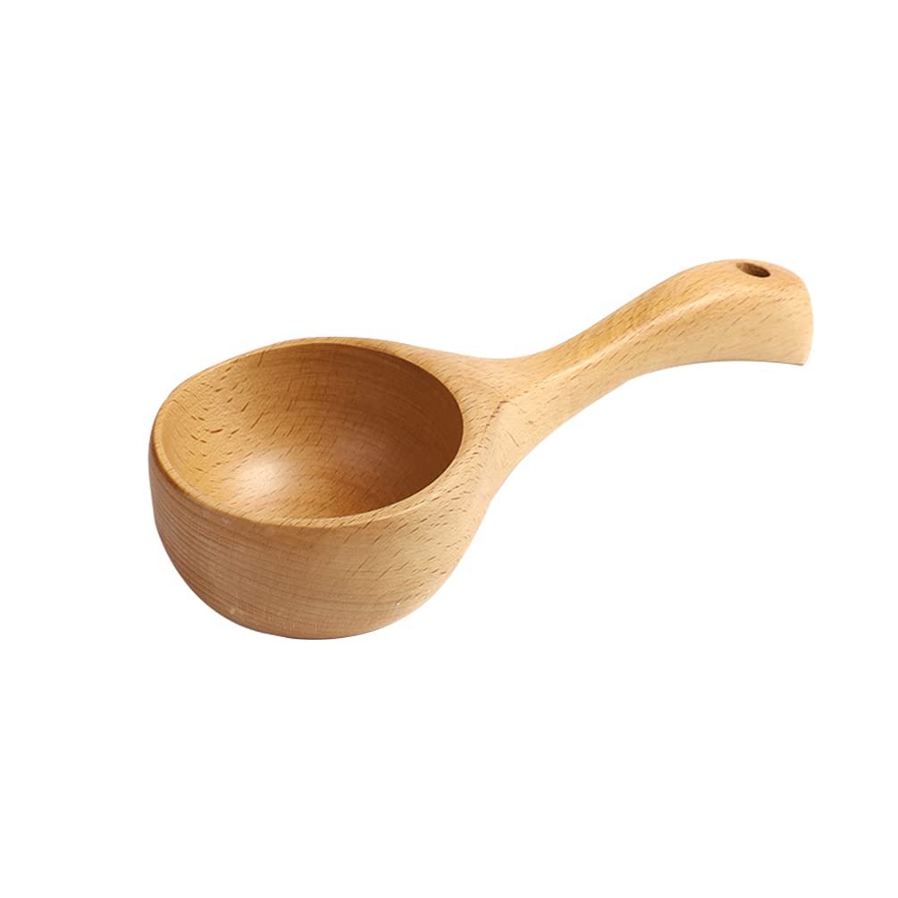 Minkissy Scoop Bathing Scoop Ladle Wooden Water Spoon Sauna Ladle Spoon Water Dipper with Handle Wooden Bath Cups Kitchen Rice Spoon for Home Japanese Spoon