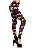 Leggings Depot Women's Ultra Soft Popular Best Sweet Valentine Love Heart Printed Fashion Leggings (Material Girl, One Size (Size 0-12))