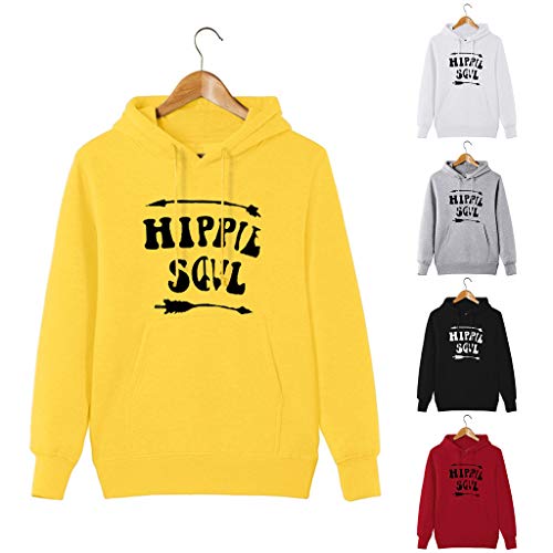 Alangbudu Women V Neck Hoodie Rock Printed Tops Long Sleeve Tighten Cuff Pullover Blouse Shirt Baggy Sweatshirt w Pocket Black - Thumbnail 6
