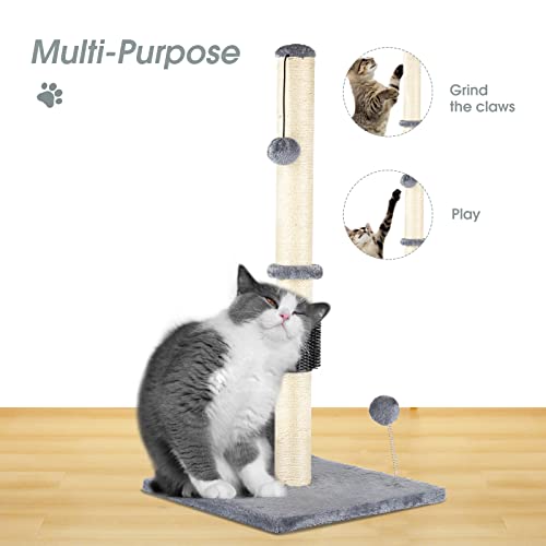 32 inch Cat Scratching Post with Massage Combs, Tall Cat Scratch Post