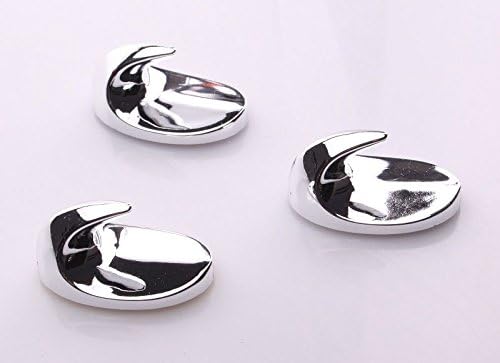 De Plastik Self Adhesive 3 Piece Wall Hook Set Chrome Oval Large Format