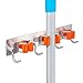 KES 3M Self Adhesive Mop and Broom Holder with 4 Hooks Wall Mount Stick On Sticky Garage Storage Wall Organizer Hanger Brushed Stainless Steel 3 Position, SBH200S3B-2
