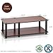 Furinno Just No Tools Dark Cherry Mid Television Stand with Black Tube