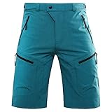 Hiauspor Mens MTB Shorts Mountain Bike Shorts Water Repellent Baggy Half Pants with Pockets for Cycling Riding