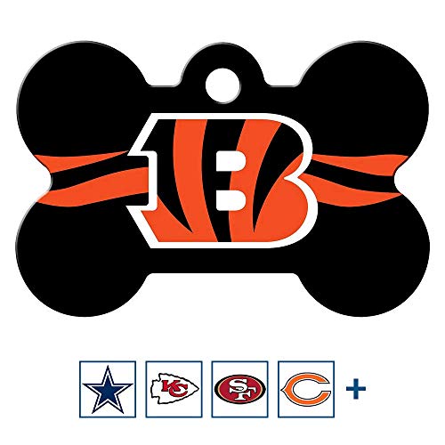 GoTags Personalized Cincinnati Bengals Dog Tag, Brass Metal Bone Shape Pet  ID Tag Engraved with Name and Custom Text, Every NFL Football Team Pet