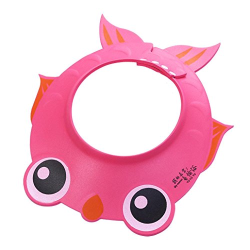 Sunbona Baby Shower Cap,Infant Boys Girls Bathing Shower Cap Wash Hair Shield Visor Adjust Shampoo Caps (Pink)