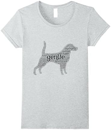 Womens Beagle World Cloud T-Shirts Medium Heather Grey