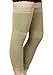 1 Pair Adults Elder Winter Long Stretchy Leg Warmers Arthritis Tendonitis Windproof Thermal Knee Brace Leg Sleeves Support Over-Knee Socks Legging for Ski Dance Yoga Cycling Motorcycle (Beige)
