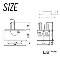 Oiyagai 2pcs Fuse Holder FS-102 Double Pole with