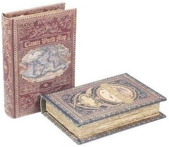 Set de 2 cajas libro decorativas World joyero 14 x 10 x 4 cm: Amazon.es: Joyería