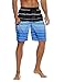 Unitop Men's Colortful Striped Swim Trunks Beach Board Shorts with Lining