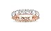 NYC Sterling 4MM Rose Gold Cubic Zirconia Round Luxury Eternity Rings, Free Gift Box Included