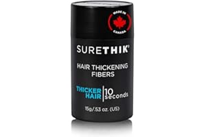 SureThik Hair Thickening Fibers (15g, Black) - Lightweight Volume Maximizer & Building Hair Fibers for Thinning Hair