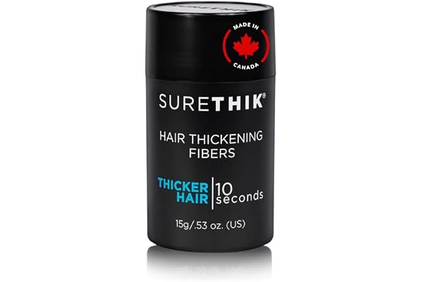 SureThik Hair Thickening Fibers (15g, Black) - Lightweight Volume Maximizer & Building Hair Fibers for Thinning Hair