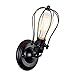 Wire Cage Wall Sconce Angle-Adjustable Socket Industrial Wall Light Vintage Style Wire Metal Cage Sconce Indoor Wall Light Fixtures(Black)
