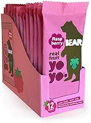 BEAR Real Fruit Snack Rolls - Gluten Free, Vegan, and Non-GMO - Strawberry – 12 Pack (2 Rolls Per Pack)