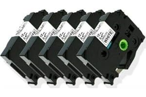 AM-Ink Compatible Labels Tape Replacement for Brother Ptouch Label Maker Tape (TZe-231 TZ-231) TZe Label Tape 12mm 0.47 Inch Laminated Black on White for PT-D210 PT-H110 PT-1880 PT-D400, 5-Pack