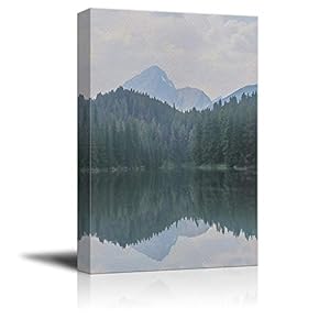 Canvas Wall Art for Living Room,Bedroom Home Artwork Paintings A Clear Calm Lake Ready to Hang - 12x18 inches
