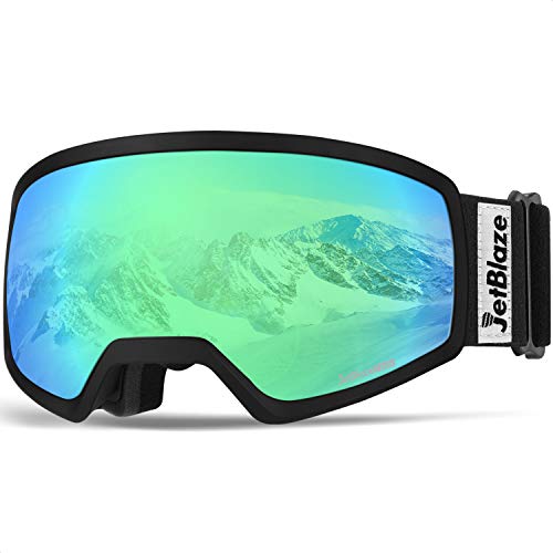 JetBlaze Ski Goggles, OTG Snowboard Goggles (Green) - Thumbnail 7