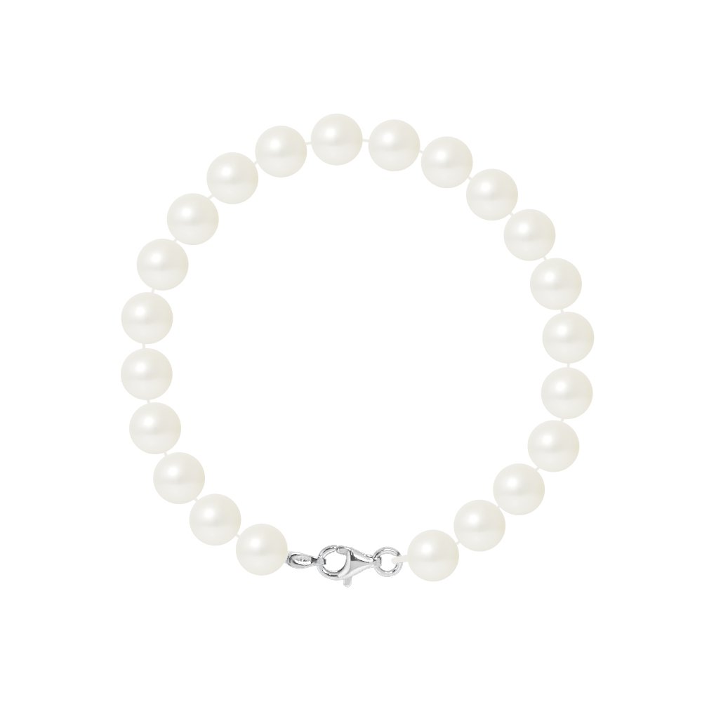 Pearls Chain &Colors Bracelet 925 Sterling Silver Freshwater Pearl Necklace, 18 cm-PC-BRMC04
