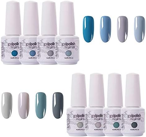 Arte Clavo 8ml Gel Nail Polish Set Soak Off UV LED Nail Gel Polish Art Varnish Gift Box Set Pack of 8 Colors Set835