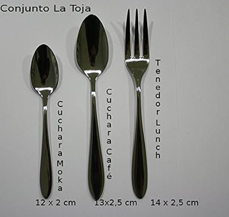 Cubertería La Toja (6 Cucharas Moka + 6 Cucharas Café + 6 tenedores Lunch)