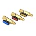3Pcs Color Coded R410A Refrigerant Straight Ball Valves AC Charging Hoses Brass