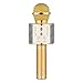 Calie Original WS858 Wireless Karaoke Microphone, 4-in-1 Portable Bluetooth Speaker Player,Selfie Function for Apple iPhone Android Smartphone-Gold
