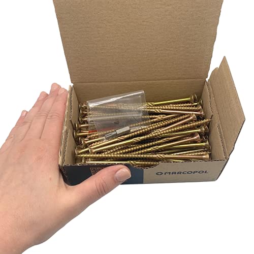 50 Stück gelb verzinkter Stahl 5,0 x 120 mm Holzschrauben Torx Kopf Typ 17 Senkkopf Spanplattenschrauben (50, 5,0 x 120… – Bild 5
