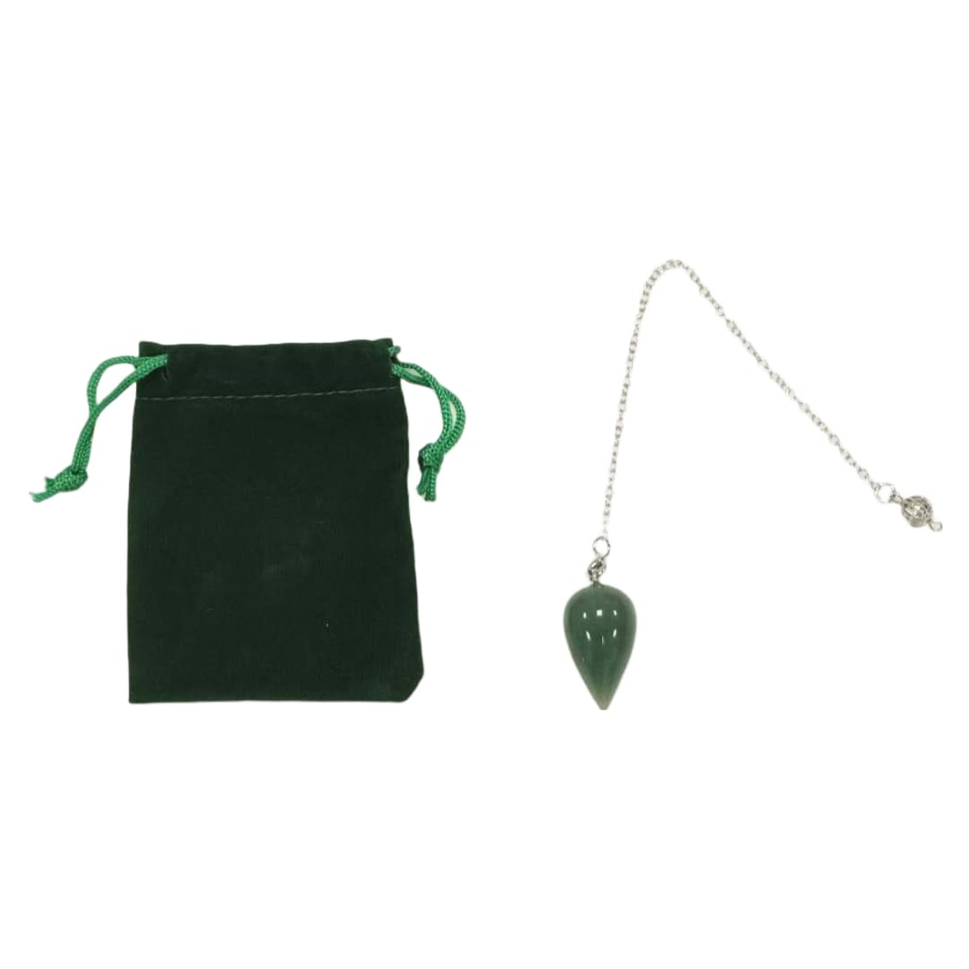 Divination Pendulum Water Drop Dowsing Pendulum Natural Stone Pendulum Vintage Crystal Pendulum for Radiesthesia Pendulum Chakra Reiki Divination (Green Aventurine)